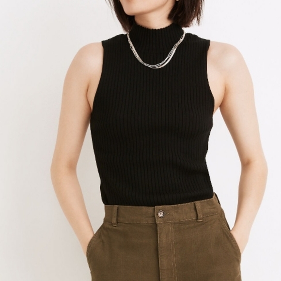 NWT Madewell Pearson Mockneck Sweater Tank - Picture 1 of 10